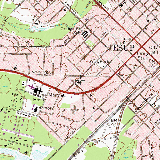Topographic Map of Epworth United Methodist Church, GA