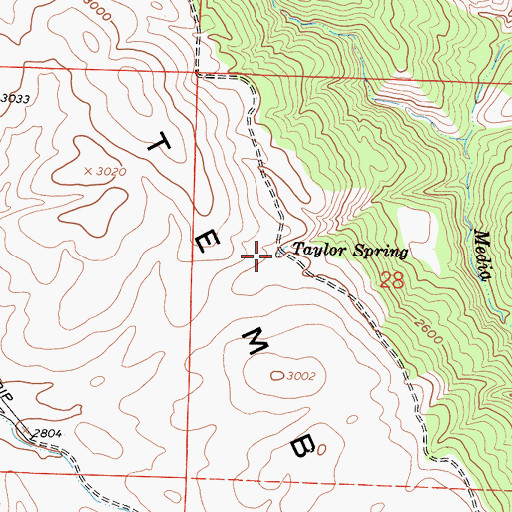 Topographic Map of Taylor Spring, CA