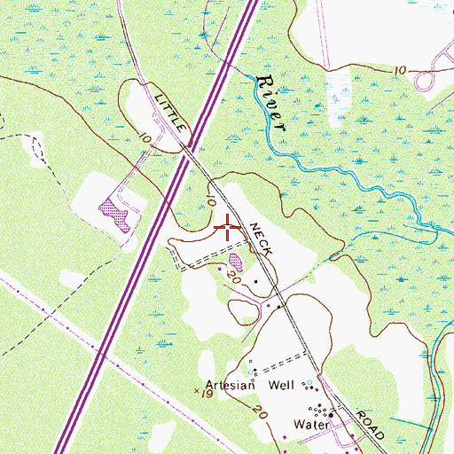 Topographic Map of Southwest Baptist Church, GA