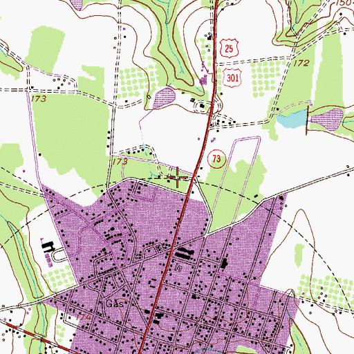 Topographic Map of Mount Zion Outreach Center, GA