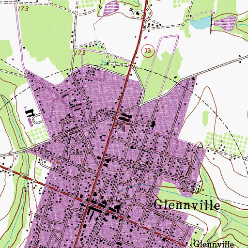 Topographic Map of Northside Baptist Church, GA