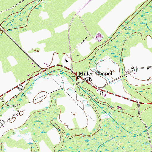 Topographic Map of Berea Southern Methodist Church, GA