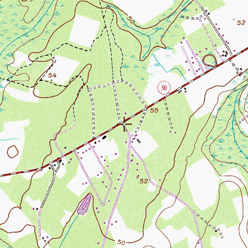 Topographic Map of Church of Christ, GA