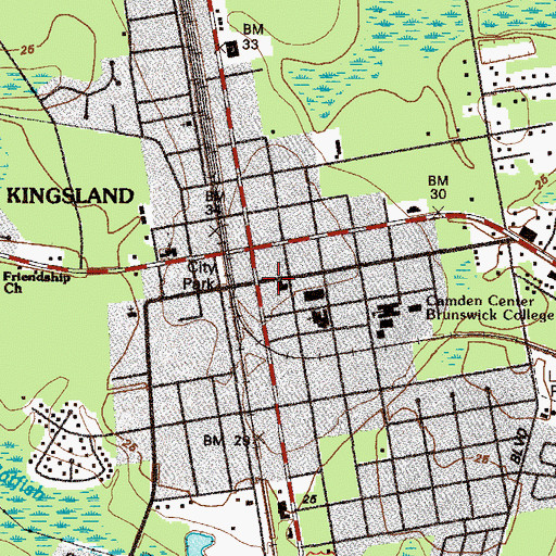 Topographic Map of Kingsland First United Methodist Church, GA
