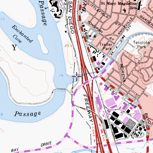 Topographic Map of Tecolote Creek, CA