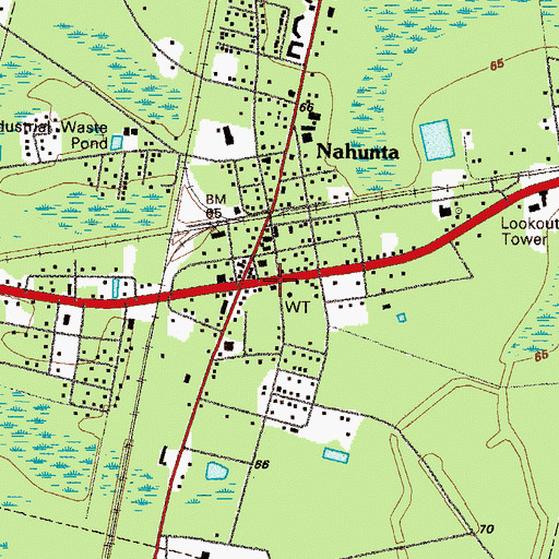 Topographic Map of Nahunta United Methodist Church, GA