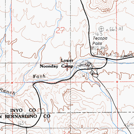 Topographic Map of Tecopa Pass, CA