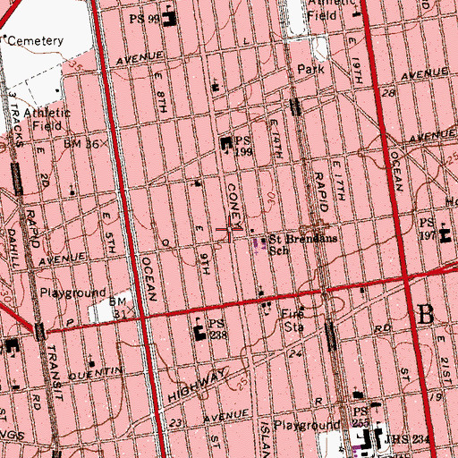 Topographic Map of Fair Theatre (historical), NY