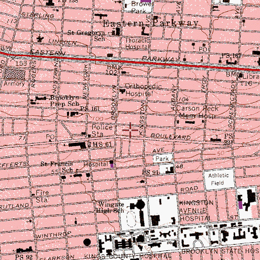Topographic Map of Empress Theater (historical), NY