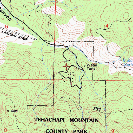 Topographic Map of Tehachapi Mountain Park, CA