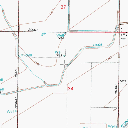 Topographic Map of Casa Grande Canal, AZ