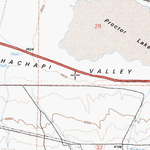 Topographic Map of Tehachapi Valley, CA