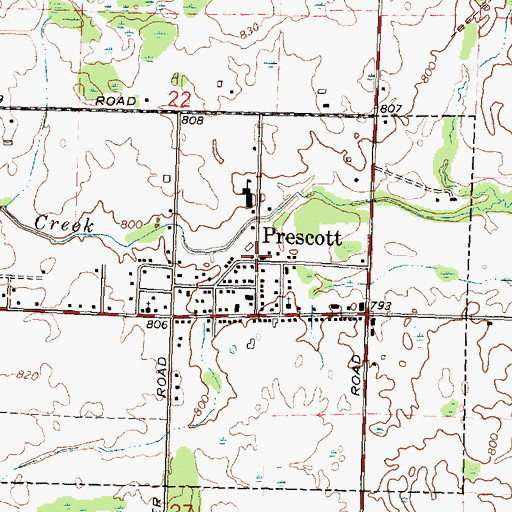 Topographic Map of Prescott Clinic, MI