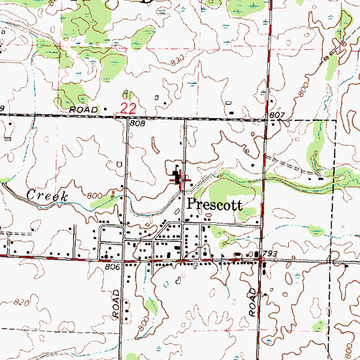 Topographic Map of Whittemore-Prescott Junior High School, MI