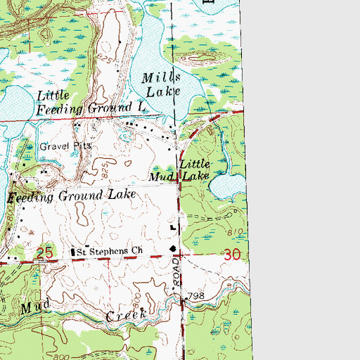 Topographic Map of Mills Township Newman Park, MI