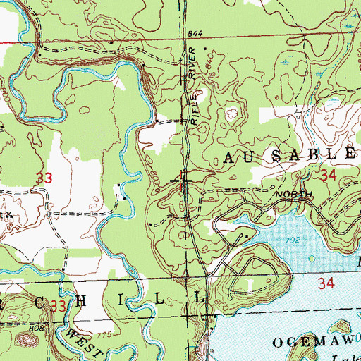 Topographic Map of Troll Landing Campground, MI