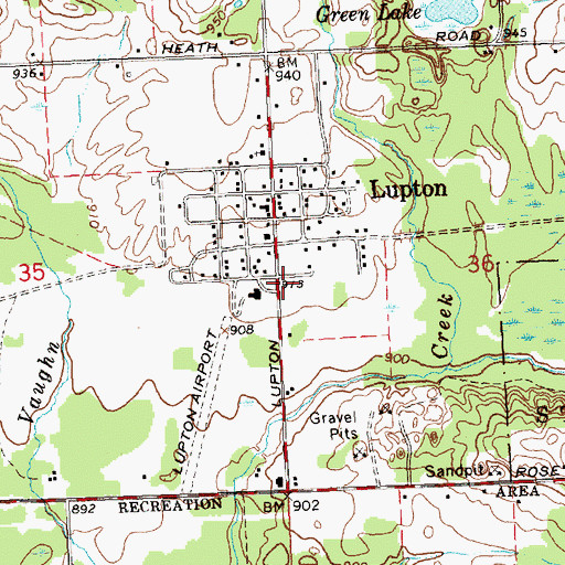 Topographic Map of Lupton Station (historical), MI
