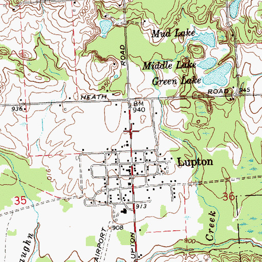 Topographic Map of Rose Township Hall, MI