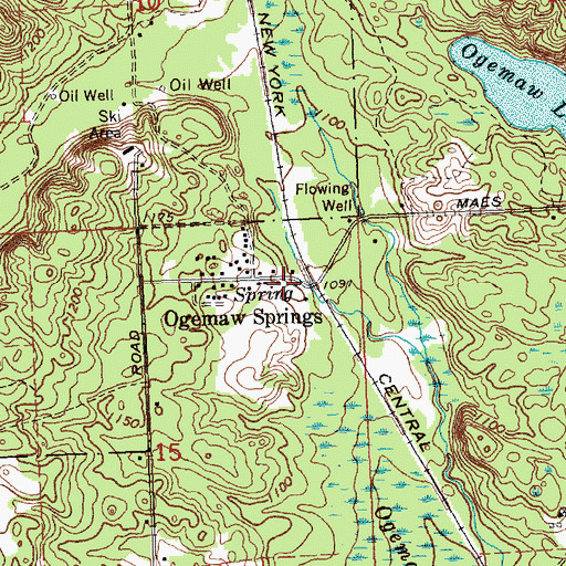 Topographic Map of Ogemaw Springs Station, MI