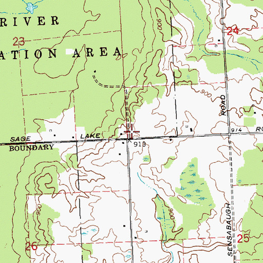 Topographic Map of Sage Post Office (historical), MI