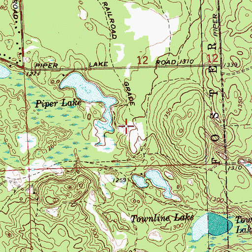 Topographic Map of Piper Post Office (historical), MI