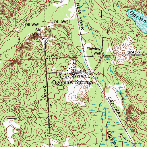 Topographic Map of Ogemaw Springs Post Office (historical), MI