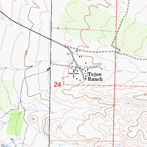 Topographic Map of Tejon Ranch, CA