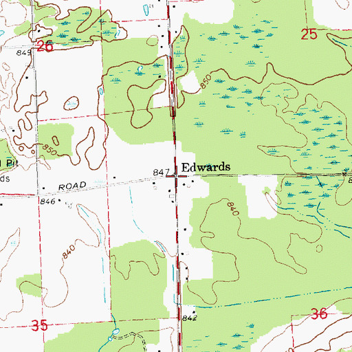 Topographic Map of Edward Post Office (historical), MI