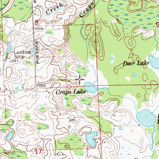 Topographic Map of Apple Valley Golf Course, MI