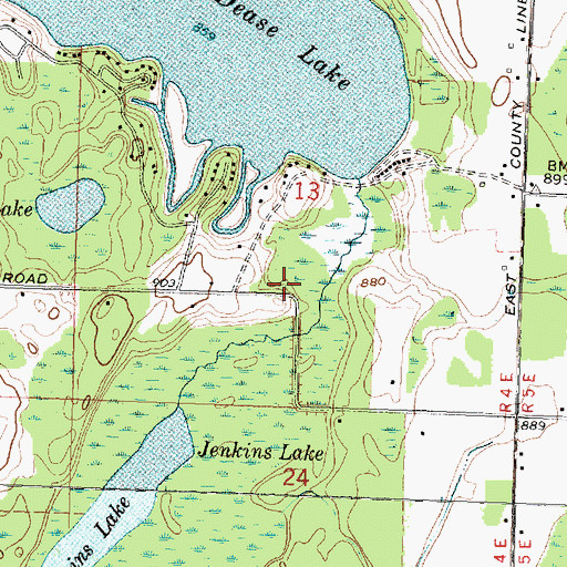 Topographic Map of Hill Township Cemetery, MI