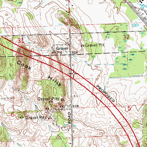 Topographic Map of Interchange 212, MI
