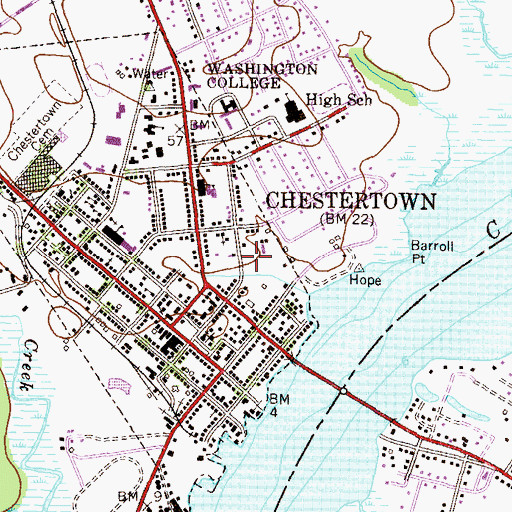 Topographic Map of Amberly Trailer Park, MD