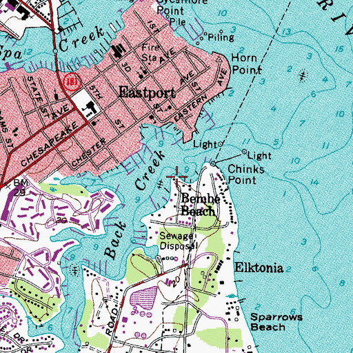 Topographic Map of Annapolis Landing Marina, MD