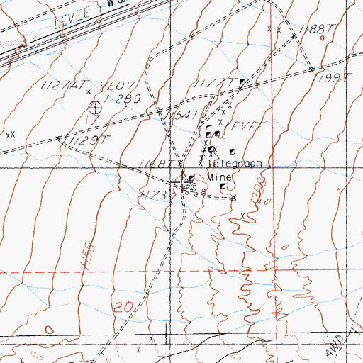 Topographic Map of Telegraph Mine, CA