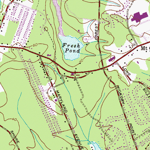 Topographic Map of Anne Arundel County Public Library - Mountain Road Branch, MD