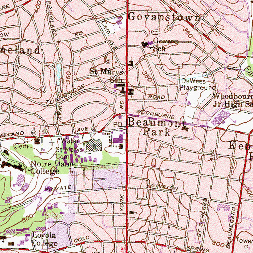 Topographic Map of Antioch Church, MD