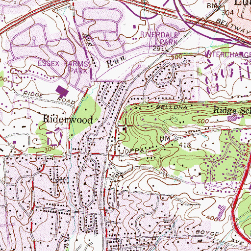 Topographic Map of Arden Courts of Towson Assisted Living Center, MD