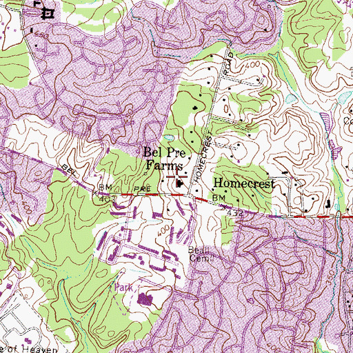 Topographic Map of Aspenwood Assisted Living Center, MD