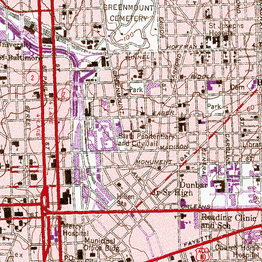 Topographic Map of Baltimore City Correctional Center, MD