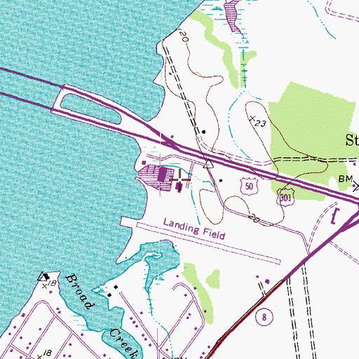 Topographic Map of Bay Bridge Marina, MD