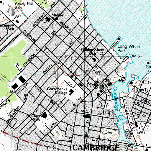 Topographic Map of Bay Country Church, MD