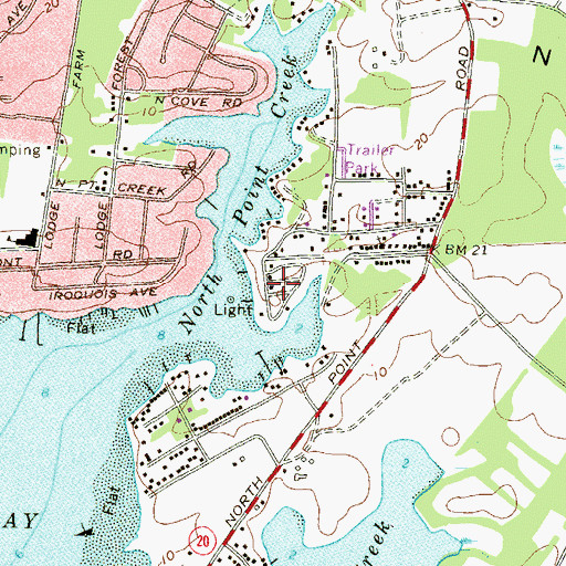 Topographic Map of Baywood Mobile Home Park, MD
