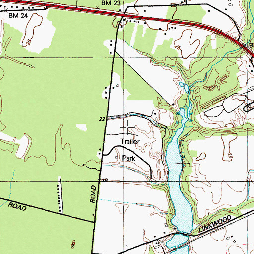 Topographic Map of Beaver Run Mobile Home Park, MD