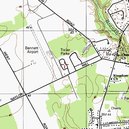 Topographic Map of Bennett Park, MD