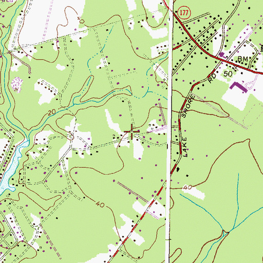 Topographic Map of Bible Church of Lake Shore, MD