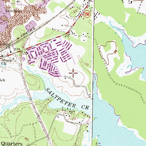 Topographic Map of Biscayne Bay Village, MD