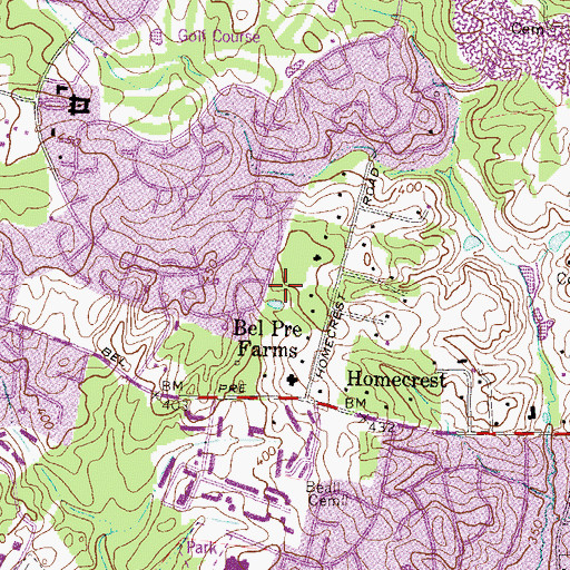 Topographic Map of B'nai B'rith Homecrest House Assisted Housing, MD