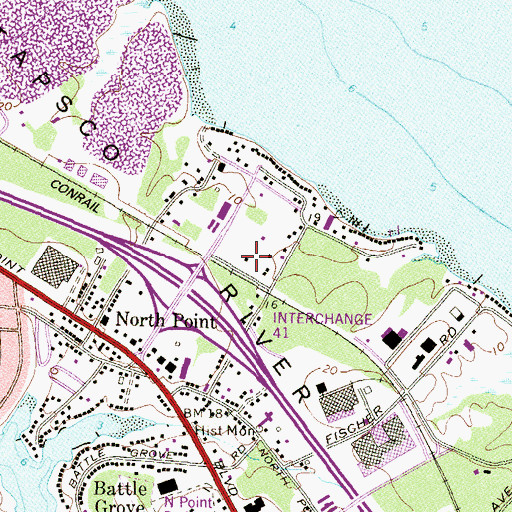 Topographic Map of Briarwood Estate, MD