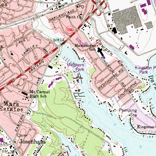 Topographic Map of Buedel Marina, MD