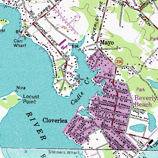 Topographic Map of Cadle Creek Marina, MD